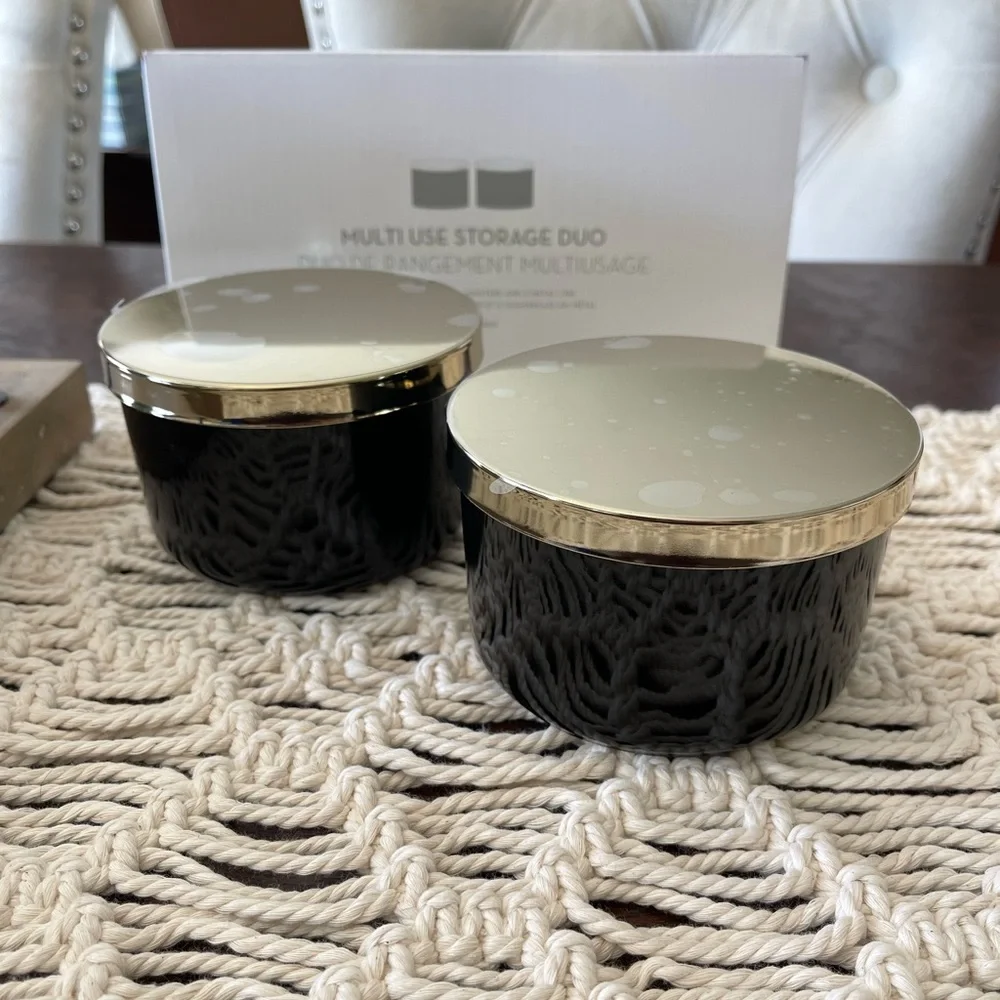 Z Gallerie Multiuse Storage Duo - Black and Gold - New in Box